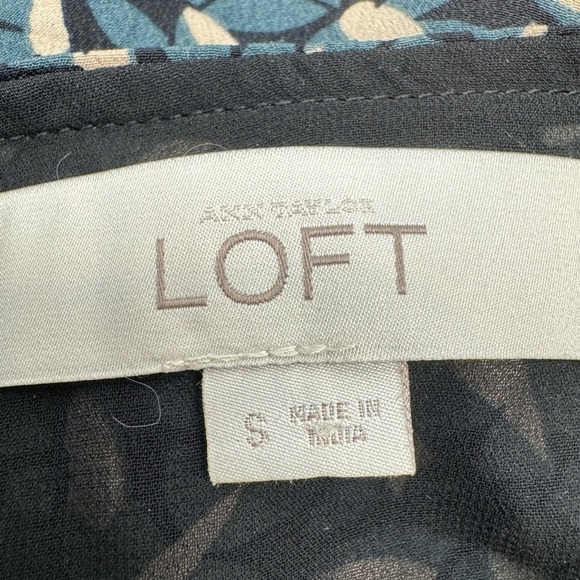 Ann Taylor LOFT Dress Sleeveless Leaf Print Lightweight Defined Waist Small - Picture 9 of 10